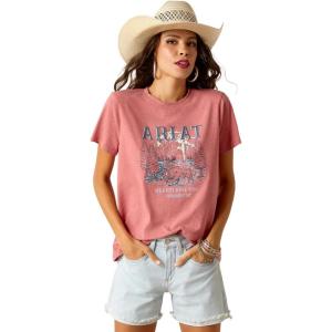 Ariat Womens Ariat Denim Label T-Shirt(Garnet Heather)
