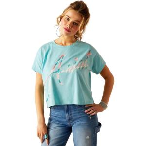 Ariat Womens Ariat Denim Label T-Shirt(Marine Blue/Mills)