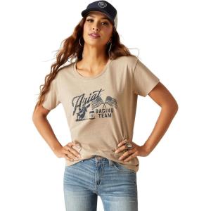 Ariat Womens Ariat Denim Label T-Shirt(Oatmeal Heather/Ariat Racing Team)