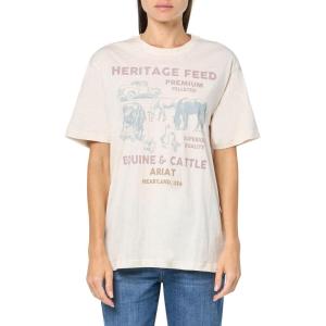 Ariat Womens Ariat Denim Label T-Shirt(Oatmeal Heather/Feed)