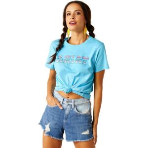 Ariat Womens Ariat Denim Label T-Shirt(Swim Cap/Ariat Logo)