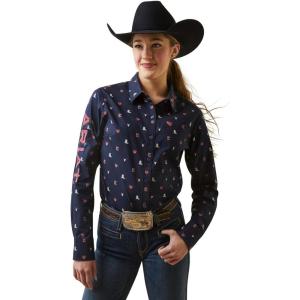 Ariat Womens Kirby Pro Tawny Port Shirt(Western Love Print)