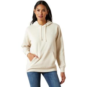 Ariat Womens Logo 2.0 Rose Wine Hoodie(Oatmeal Heather)