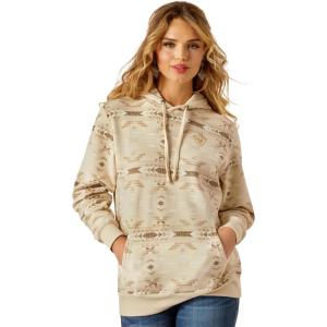 Ariat Womens Logo 2.0 Rose Wine Hoodie(Sandstone Southwest Print)