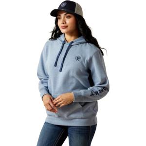 Ariat Womens Logo 2.0 Rose Wine Hoodie(Vintage Indigo Heather)