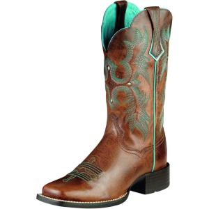 Ariat Women’s Tombstone Wide Square Toe Western Cowboy Boot(Sassy Brown)
