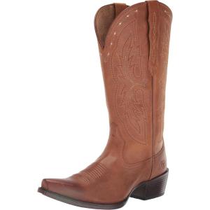 Ariat womens Heritage X Toe Elastic Wide Calf Western BootWestern Boot(Treasured Tan)