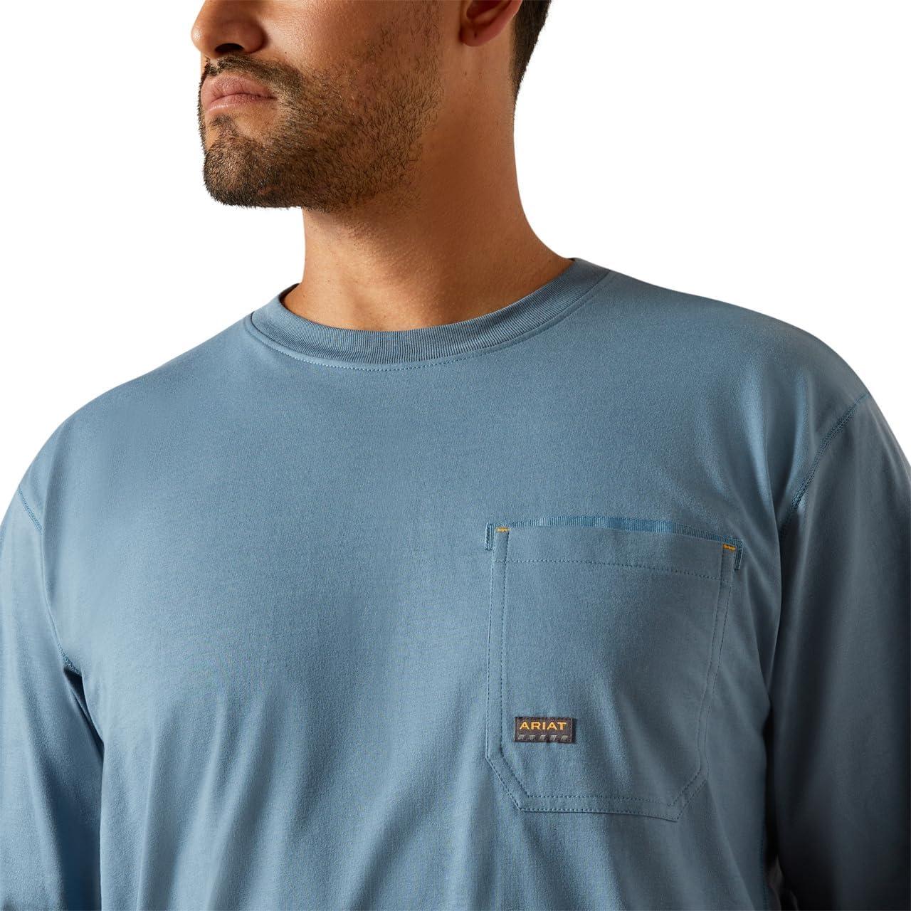 imageARIAT Mens Rebar Workman Logo TShirtBluestoneDusty Blue