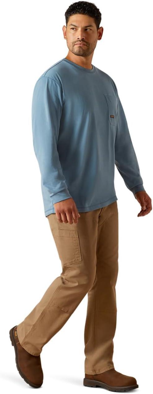 imageARIAT Mens Rebar Workman Logo TShirtBluestoneDusty Blue
