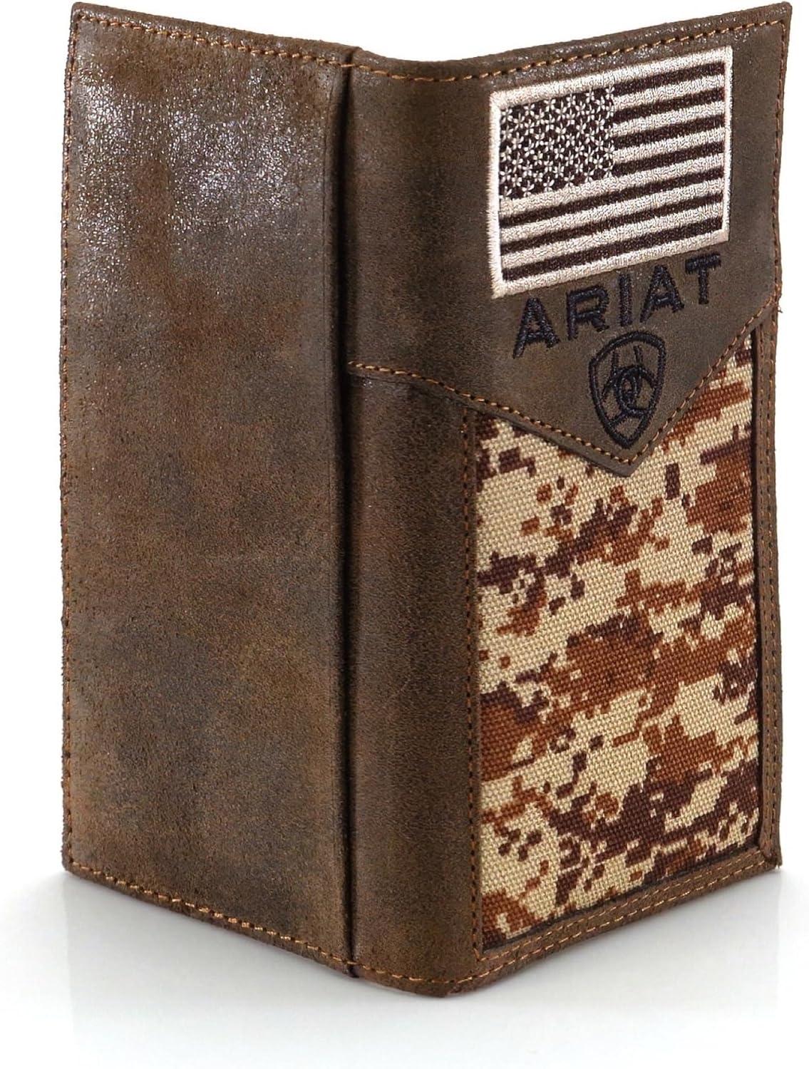 imageARIAT UnisexAdults Patriot Digital Camo Rodeo Wallet brownBrown