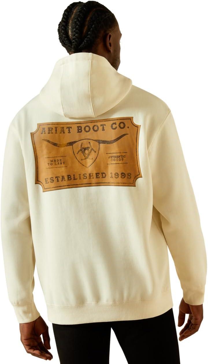 imageARIAT mens Shield Steerhead HoodieOatmeal