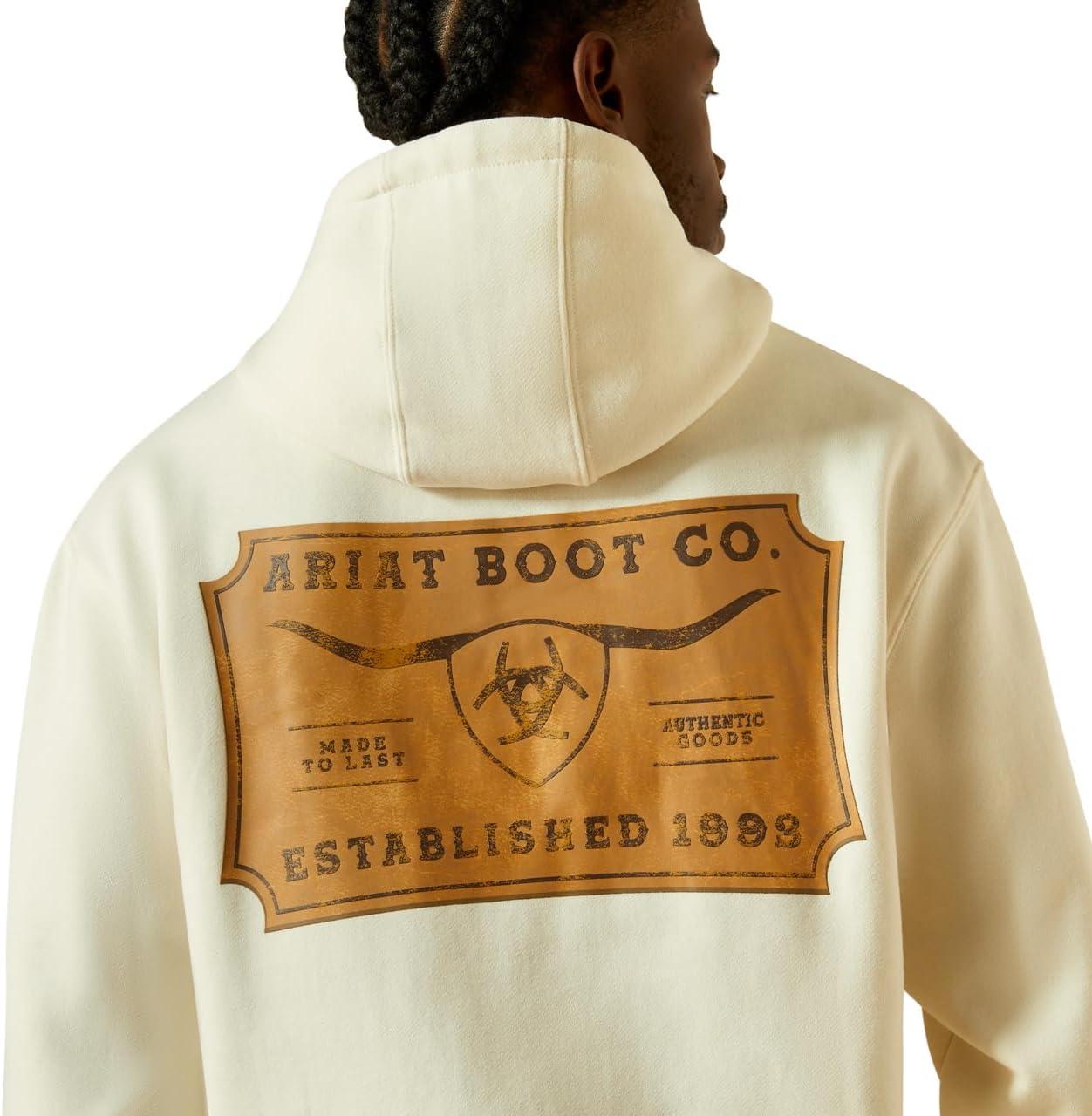 imageARIAT mens Shield Steerhead HoodieOatmeal