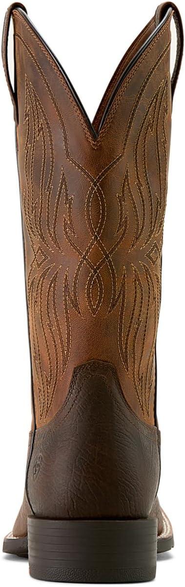 imageARIAT mens Sport Rustler Wide Square Toe Cowboy BootToffee Hippo Print