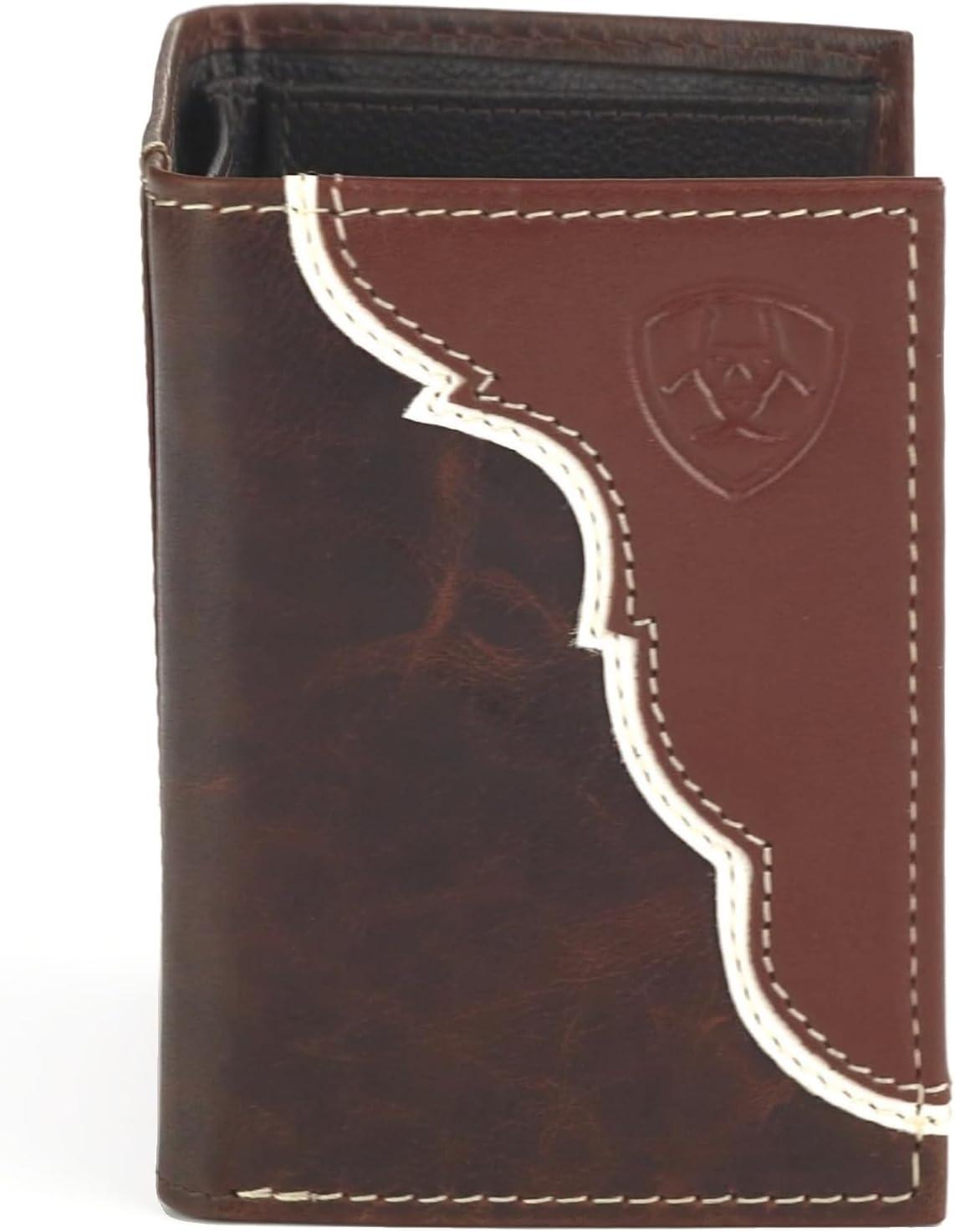 imageAriat Leather Two Toned Overlay Mens Trifold Wallet