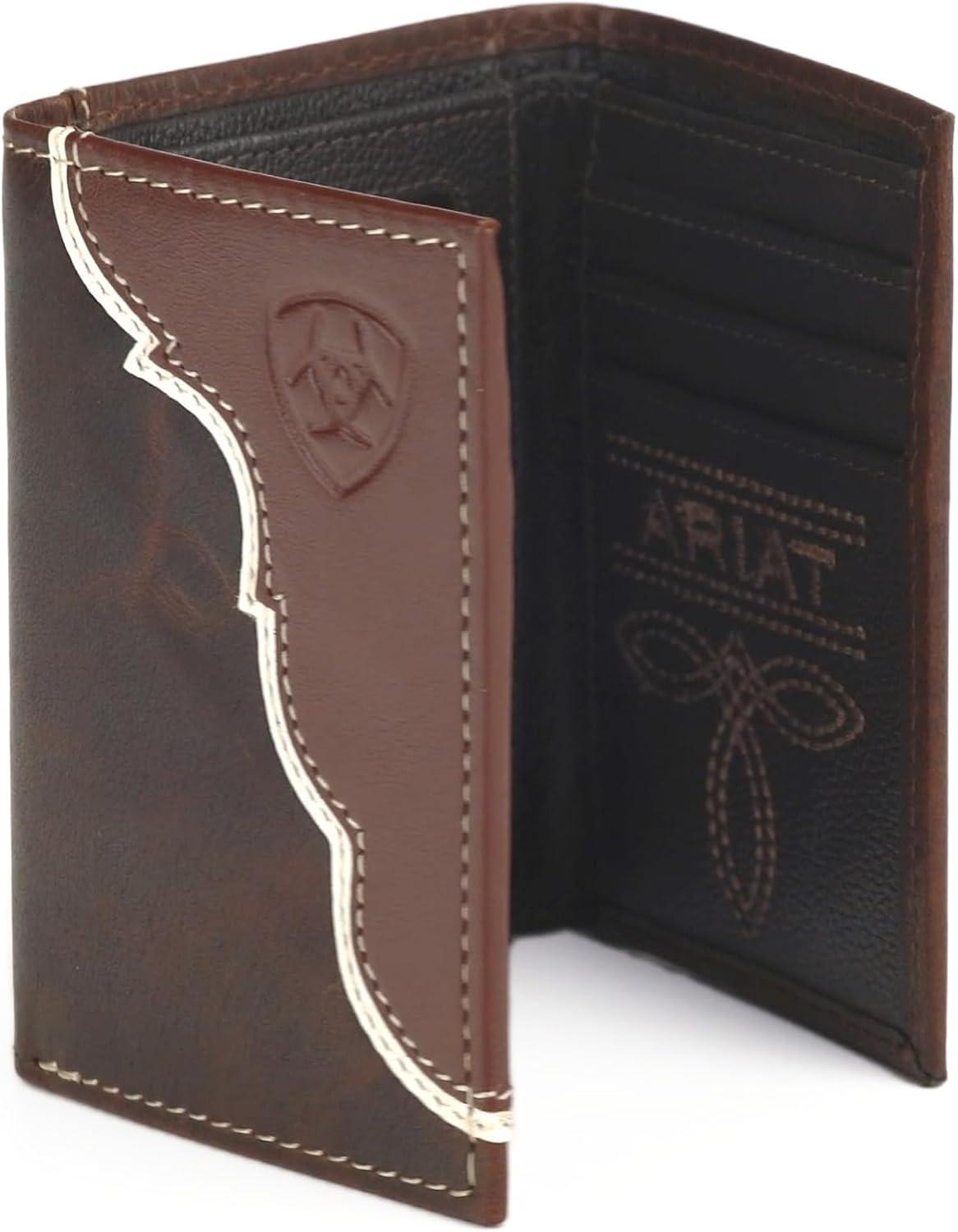 imageAriat Leather Two Toned Overlay Mens Trifold Wallet