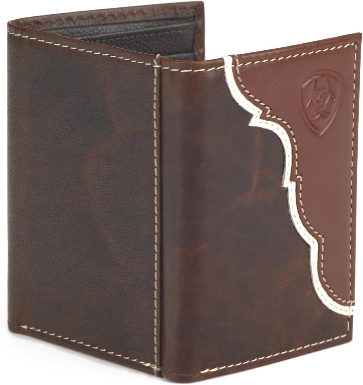 imageAriat Leather Two Toned Overlay Mens Trifold Wallet
