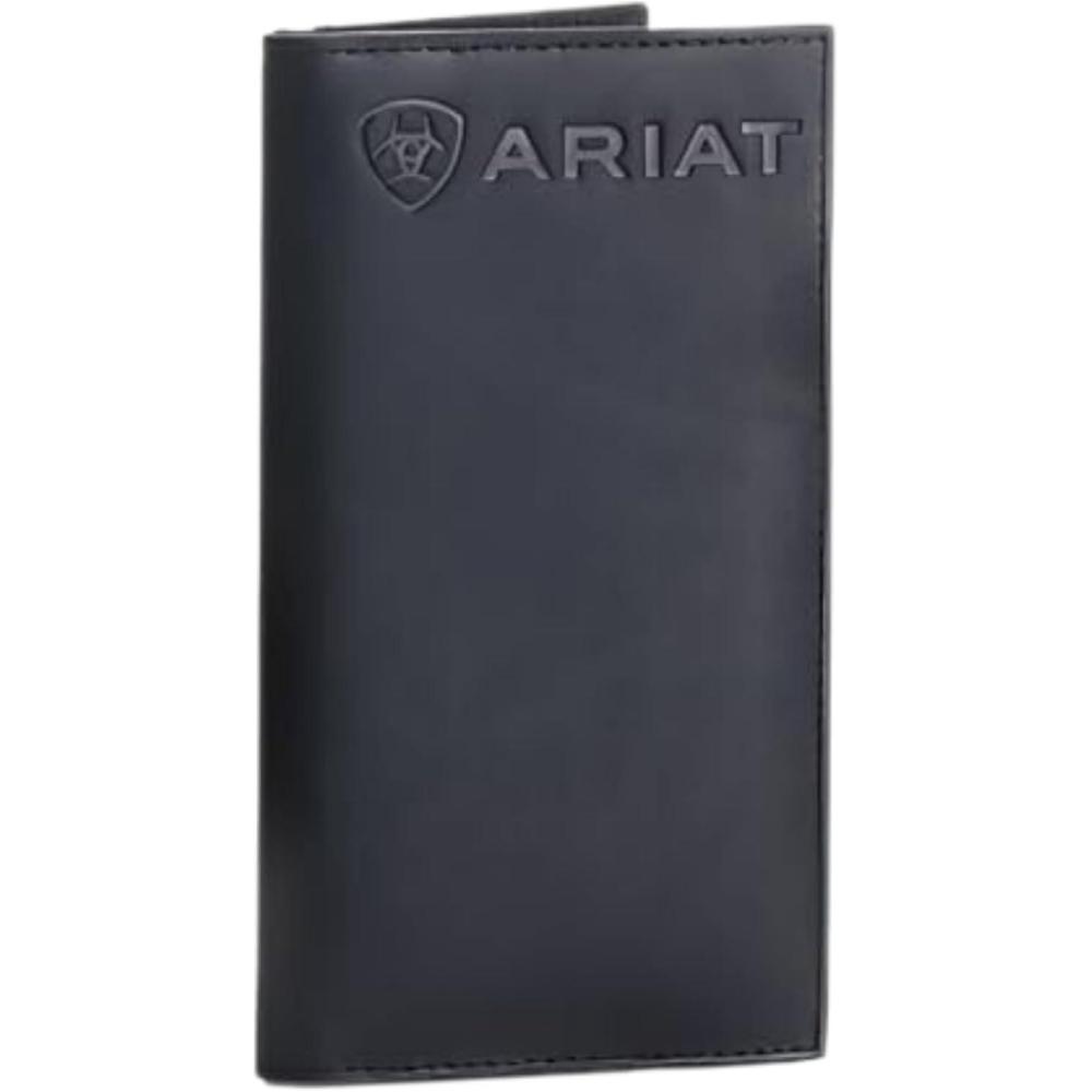 imageARIAT Mens Black Leather Bifold Wallet with Embossed Logo