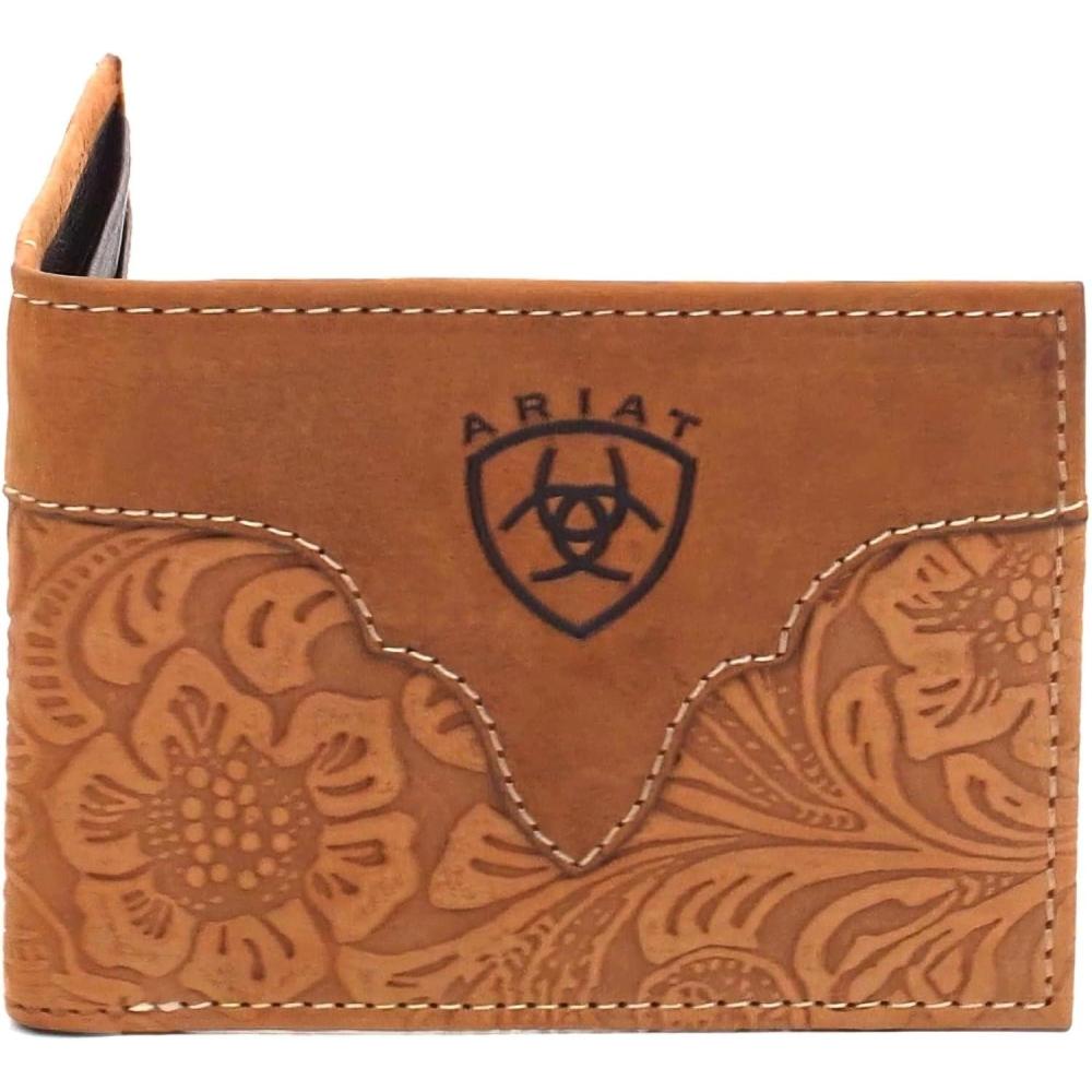 imageARIAT Mens Genuine Leather Floral Embossed Bifold WalletBifold Wallet