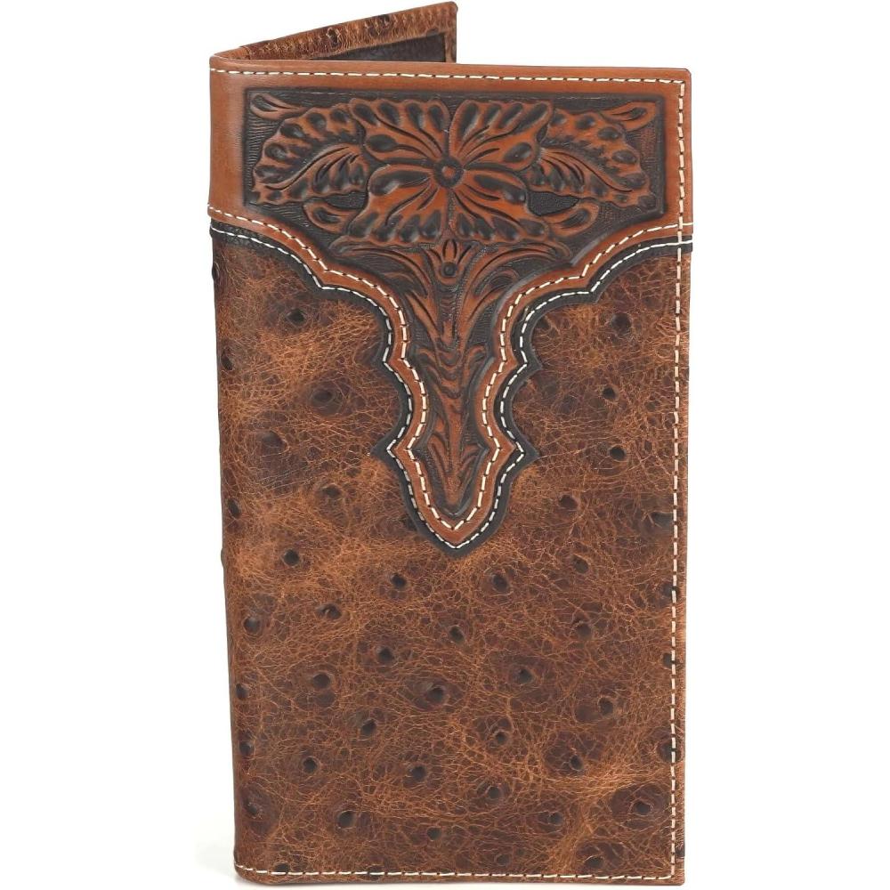 imageARIAT Mens Rodeo Ostrich Print Floral Embossed Wallet  A3553102 One Size
