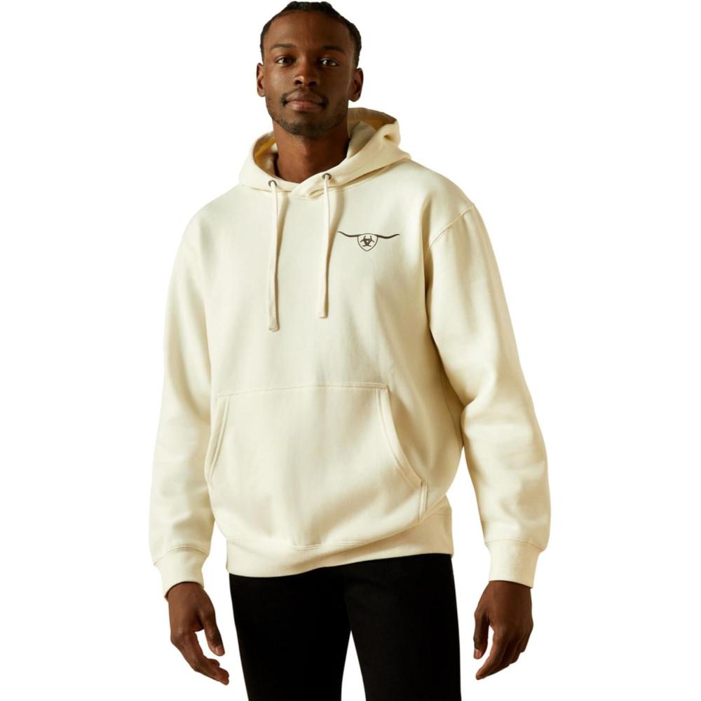 imageARIAT mens Shield Steerhead HoodieOatmeal