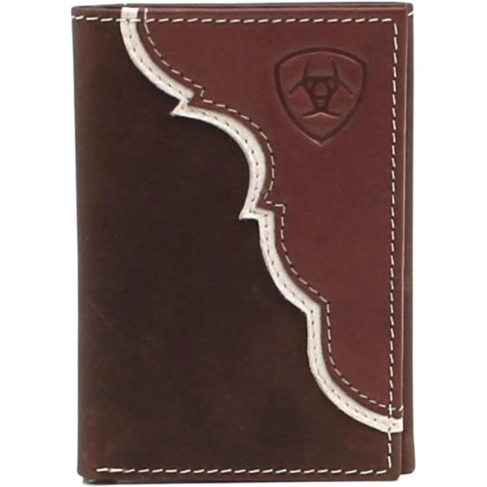imageAriat Leather Two Toned Overlay Mens Trifold Wallet