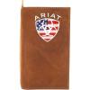 imageARIAT Mens Leather Rodeo Wallet with American Flag Shield Embroidery