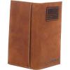 imageARIAT Mens Rodeo Wallet Medium Brown Genuine Leather USA Flag Patch Multiple Card Slots 612quot x 312quotTan