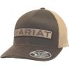 imageAriat Mens Flex Fit 110 Snapback Cap Brown with Tan Mesh Back and Shield Logo Patch Adjustable One Size