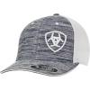 imageAriat Mens Flexfit 110 Snapback with Offset Logo White Contrast Stitching and Mesh Snap Back Heather Grey