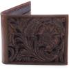 imageAriat Mens Tonal Brown Floral Inlay Trifold WalletBrown