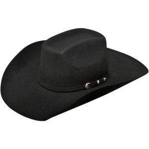 ARIAT Added Money 2X Wool Cowboy Hat with Hand-Creased Brim(Black)