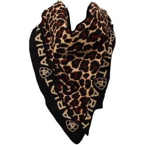 ARIAT Leopard Print Cotton Bandana, Leopard Brown