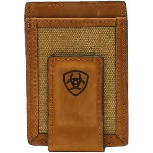 ARIAT Men’s Canvas Bifold Money Clip with Magnetic Flap(Bifold)