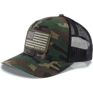 ARIAT Men’s Flexfit American Flag Patriot Snapback Baseball Cap, Camo