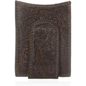 ARIAT Men’s Floral Money Clip(Brown)