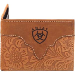 ARIAT Men’s Genuine Leather Floral Embossed Bifold Wallet(Bifold Wallet)