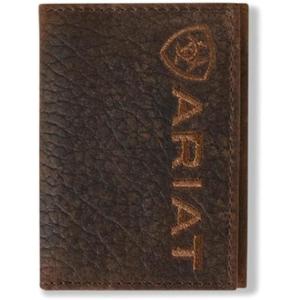 ARIAT Men’s Large Logo Bull Hide Leather Trifold Wallet