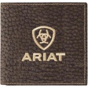ARIAT Men’s Pebbled Bull Hide Leather Bifold Wallet (Brown)