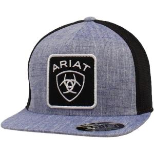ARIAT Men’s Snapback Flex Fit Shield Logo Cap(Blue)