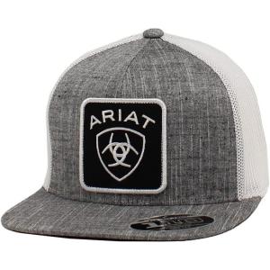 ARIAT Men’s Snapback Flex Fit Shield Logo Cap(Gray)