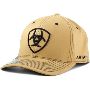 ARIAT Men’s Snapback Flex Fit Shield Logo Cap(Tan)