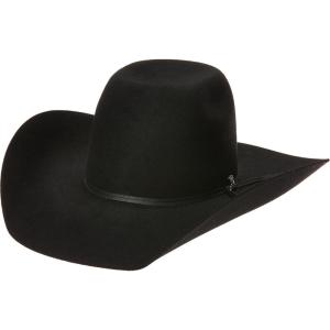 ARIAT Mens Wool Punchy Crown Cowboy Brim 2 Cord Band Western Hat(Black)
