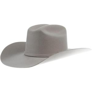 ARIAT Mens Wool Punchy Crown Cowboy Brim 2 Cord Band Western Hat(Silver Belly)