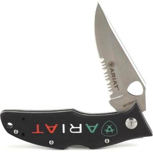 ARIAT Mexico Logo Hybrid Blade Folding Knife, Black, 3″ Blade (Medium)(Black)
