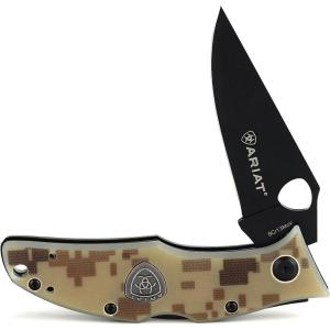 ARIAT Patriot Camo Plain Edge Folding Knife, Multicolored, 3″ Blade (Medium)(Multicolored)