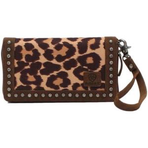 ARIAT Women’s Cruiser Clutch Leopard Handbag, Brown, One Size
