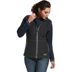 ARIAT mens Rebar Stretch Canvas Softshell Vest(Black)