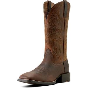 ARIAT mens Sport Rustler Wide Square Toe Cowboy Boot(Toffee Hippo Print)