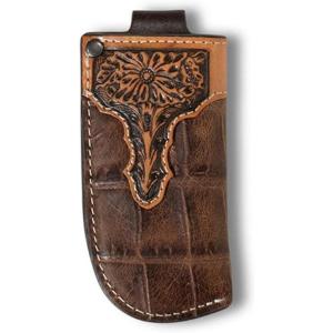 Ariat Vertical Knife Sheath Crocodile Print, Brown