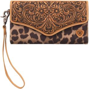 ARIAT Women’s Clutch Tooled Leopard Handbag, Tan, One Size